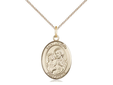 St. Joseph Medal, Gold Filled, Medium, Dime Size 