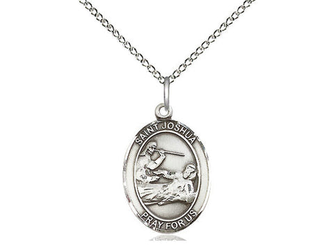 St. Joshua Medal, Sterling Silver, Medium, Dime Size 