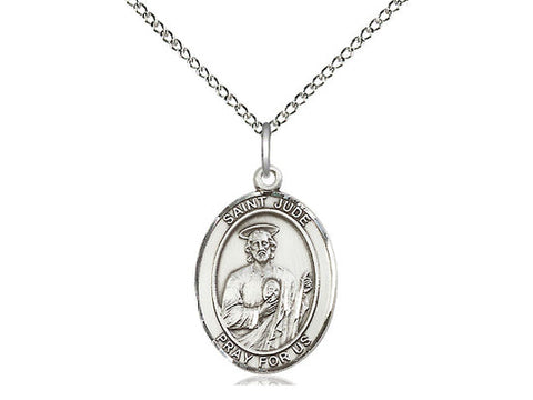 St. Jude Thaddeus Medal, Sterling Silver, Medium, Dime Size 