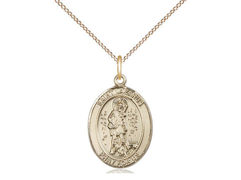 St. Lazarus Medal, Gold Filled, Medium, Dime Size 