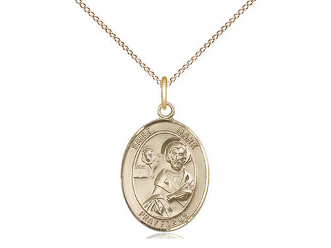 St. Mark the Evangelist Medal, Gold Filled, Medium, Dime Size 