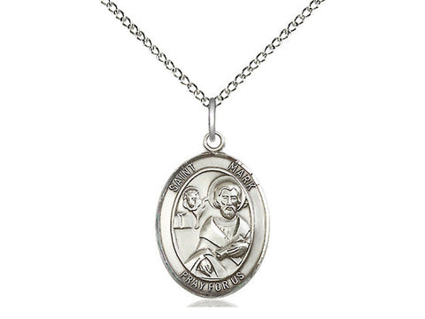 St. Mark the Evangelist Medal, Sterling Silver, Medium, Dime Size 