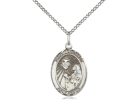 St. Margaret Mary Alacoque Medal, Sterling Silver, Medium, Dime Size 