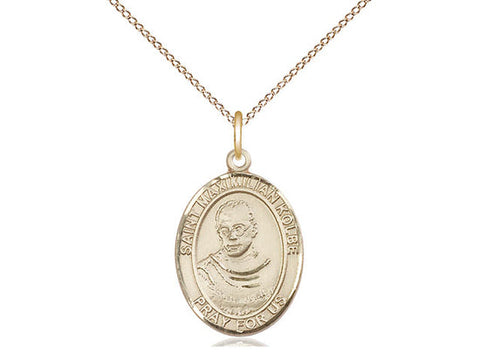 St. Maximilian Kolbe Medal, Gold Filled, Medium, Dime Size 