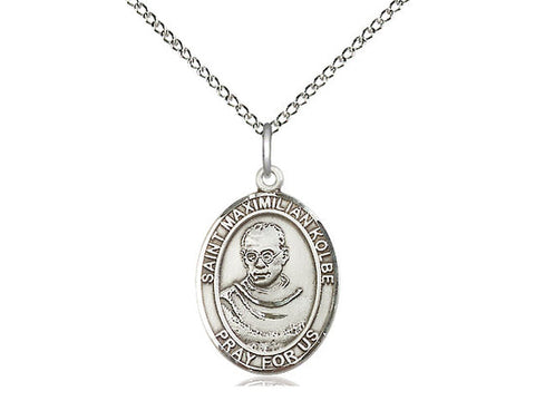 St. Maximilian Kolbe Medal, Sterling Silver, Medium, Dime Size 