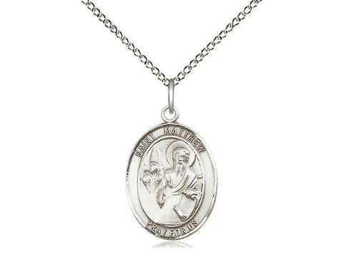 St. Matthew the Apostle Medal, Sterling Silver, Medium, Dime Size 