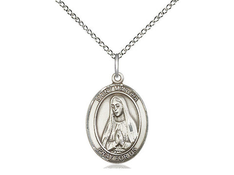 St. Martha Medal, Sterling Silver, Medium, Dime Size 