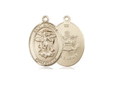 St. Michael Army Medal, Gold Filled, Medium, Dime Size 