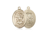 St. Michael National Guard Medal, Gold Filled, Medium, Dime Size 
