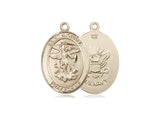 St. Michael Navy Medal, Gold Filled, Medium, Dime Size 