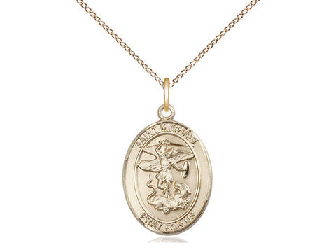 St. Michael the Archangel Medal, Gold Filled, Medium, Dime Size 