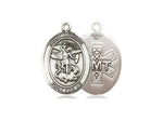 St. Michael EMT Medal, Sterling Silver, Medium, Dime Size 