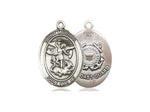 St. Michael Coast Guard Medal, Sterling Silver, Medium, Dime Size 