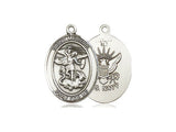 St. Michael Navy Medal, Sterling Silver, Medium, Dime Size 