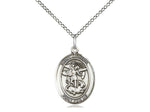 St. Michael the Archangel Medal, Sterling Silver, Medium, Dime Size 