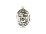 St. Michael the Archangel Medal, Sterling Silver, Medium, Dime Size 