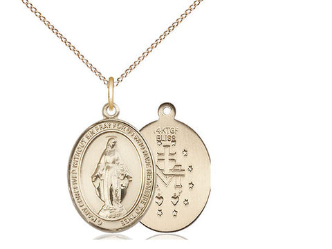 Miraculous Medal, Gold Filled, Medium, Dime Size 