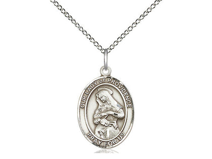 Our Lady of Providence Medal, Sterling Silver, Medium, Dime Size 