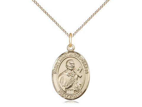 St. Martin De Porres Medal, Gold Filled, Medium, Dime Size 