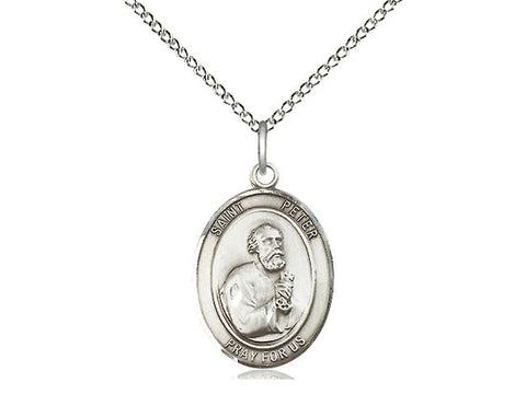 St. Peter the Apostle Medal, Sterling Silver, Medium, Dime Size 