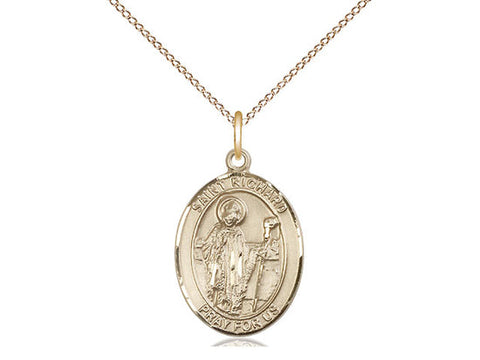 St. Richard Medal, Gold Filled, Medium, Dime Size 