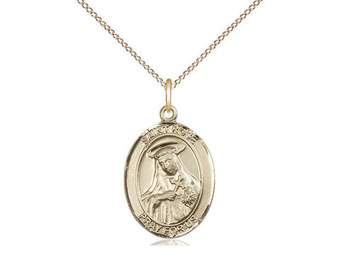 St. Rose of Lima Medal, Gold Filled, Medium, Dime Size 