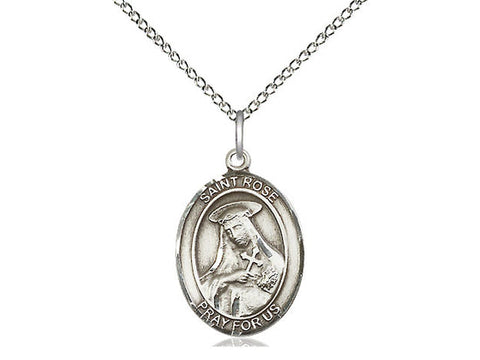 St. Rose of Lima Medal, Sterling Silver, Medium, Dime Size 