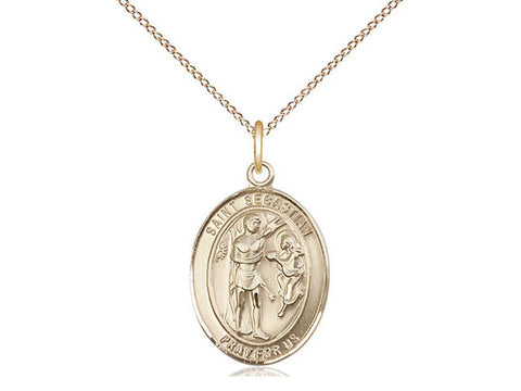 St. Sebastian Medal, Gold Filled, Medium, Dime Size 