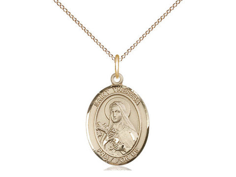 St. Theresa Medal, Gold Filled, Medium, Dime Size 