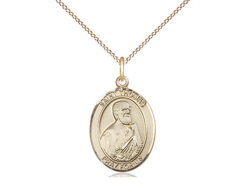 St. Thomas the Apostle Medal, Gold Filled, Medium, Dime Size 