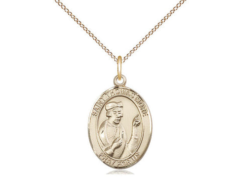 St. Thomas More Medal, Gold Filled, Medium, Dime Size 
