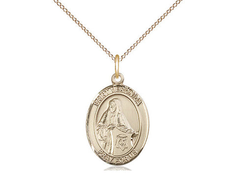 St. Veronica Medal, Gold Filled, Medium, Dime Size 
