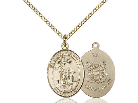 Guardian Angel Coast Guard Medal, Gold Filled, Medium, Dime Size 