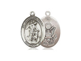 Guardian Angel Army Medal, Sterling Silver, Medium, Dime Size 