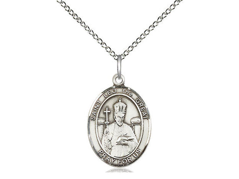 St. Leo the Great Medal, Sterling Silver, Medium, Dime Size 