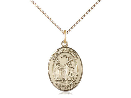 St. Valentine of Rome Medal, Gold Filled, Medium, Dime Size 