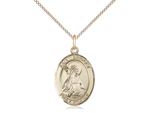 St. Bridget of Sweden Medal, Gold Filled, Medium, Dime Size 