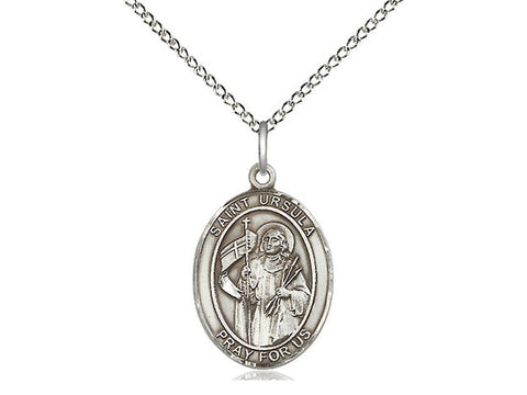 St. Ursula Medal, Sterling Silver, Medium, Dime Size 