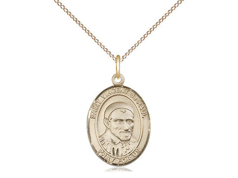 St. Vincent De Paul Medal, Gold Filled, Medium, Dime Size 