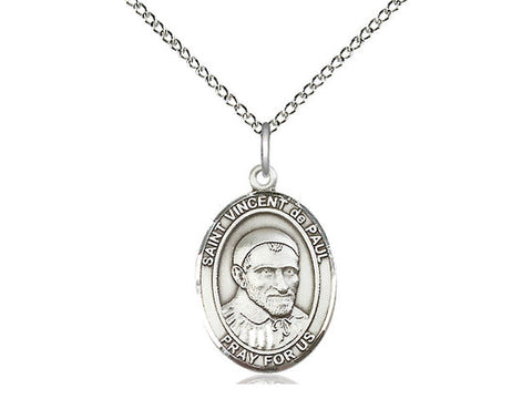 St. Vincent De Paul Medal, Sterling Silver, Medium, Dime Size 