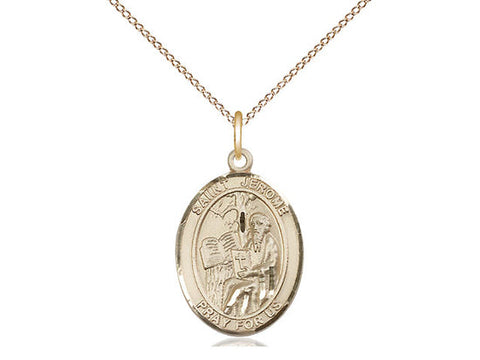 St. Jerome Medal, Gold Filled, Medium, Dime Size 