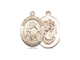 St. Christopher Wrestling Medal, Gold Filled, Medium, Dime Size 