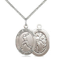 St. Sebastian Baseball Medal, Sterling Silver, Medium, Dime Size 