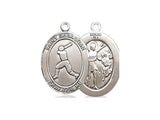 St. Sebastian Baseball Medal, Sterling Silver, Medium, Dime Size 