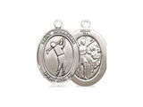 St. Sebastian Golf Medal, Sterling Silver, Medium, Dime Size 