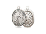 St. Sebastian Basketball Medal, Sterling Silver, Medium, Dime Size 
