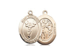 St. Sebastian Cheerleading Medal, Gold Filled, Medium, Dime Size 