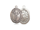 St. Sebastian Cheerleading Medal, Sterling Silver, Medium, Dime Size 