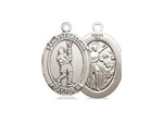 St. Sebastian Lacrosse Medal, Sterling Silver, Medium, Dime Size 