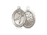 St. Sebastian Figure Skating Medal, Sterling Silver, Medium, Dime Size 